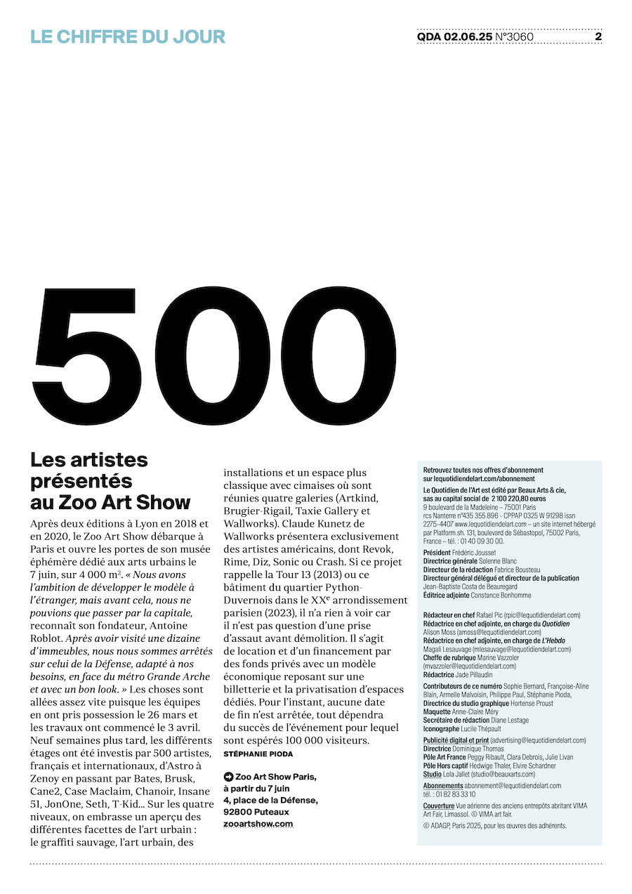 Stéphanie Pioda | Le Quotidien de l’Art | 2 juin 2025